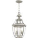 Monterey 2 Light 11 inch Brushed Nickel Outdoor Pendant Lantern