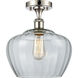 Ballston Large Fenton 1 Light 11 inch Polished Nickel Semi-Flush Mount Ceiling Light in Clear Glass, Ballston