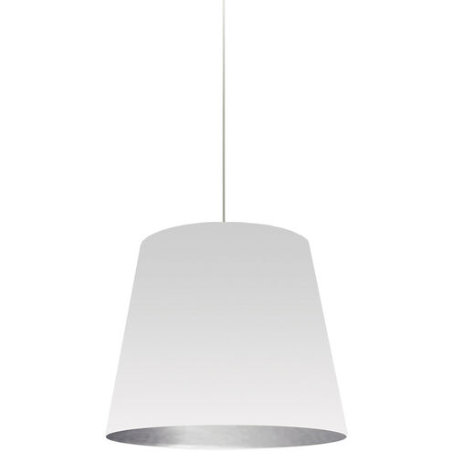 Oversized Drum LED 14 inch Polished Chrome Pendant Ceiling Light in White/Silver Jewel Tone, Small