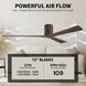 Atlas Irene-3H 72 inch Walnut Tone Flush Mount Paddle Fan
