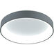 Arenal LED 24 inch Grey and White Drum Shade Flush Mount Ceiling Light in Gray and White