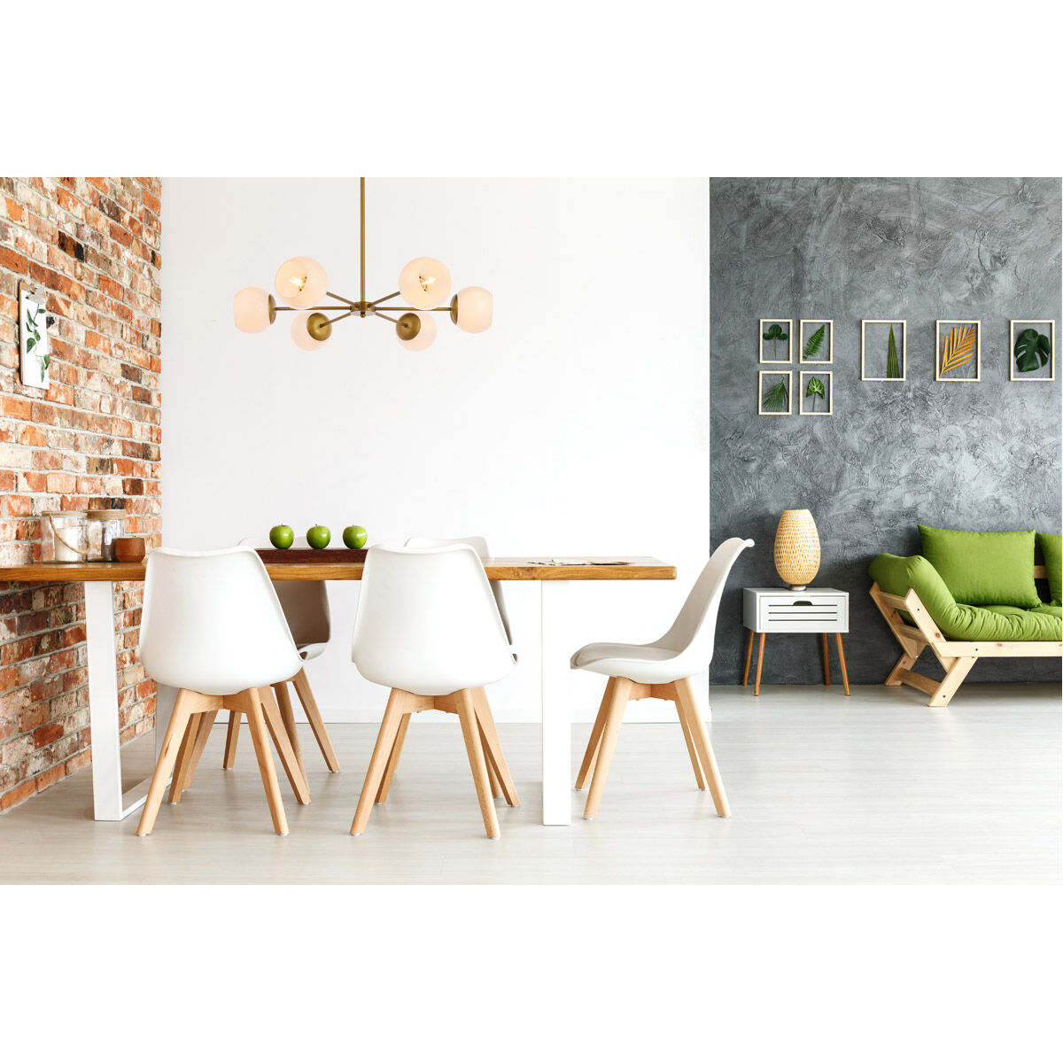 Briggs 6 Light 30 inch Brass Pendant Ceiling Light