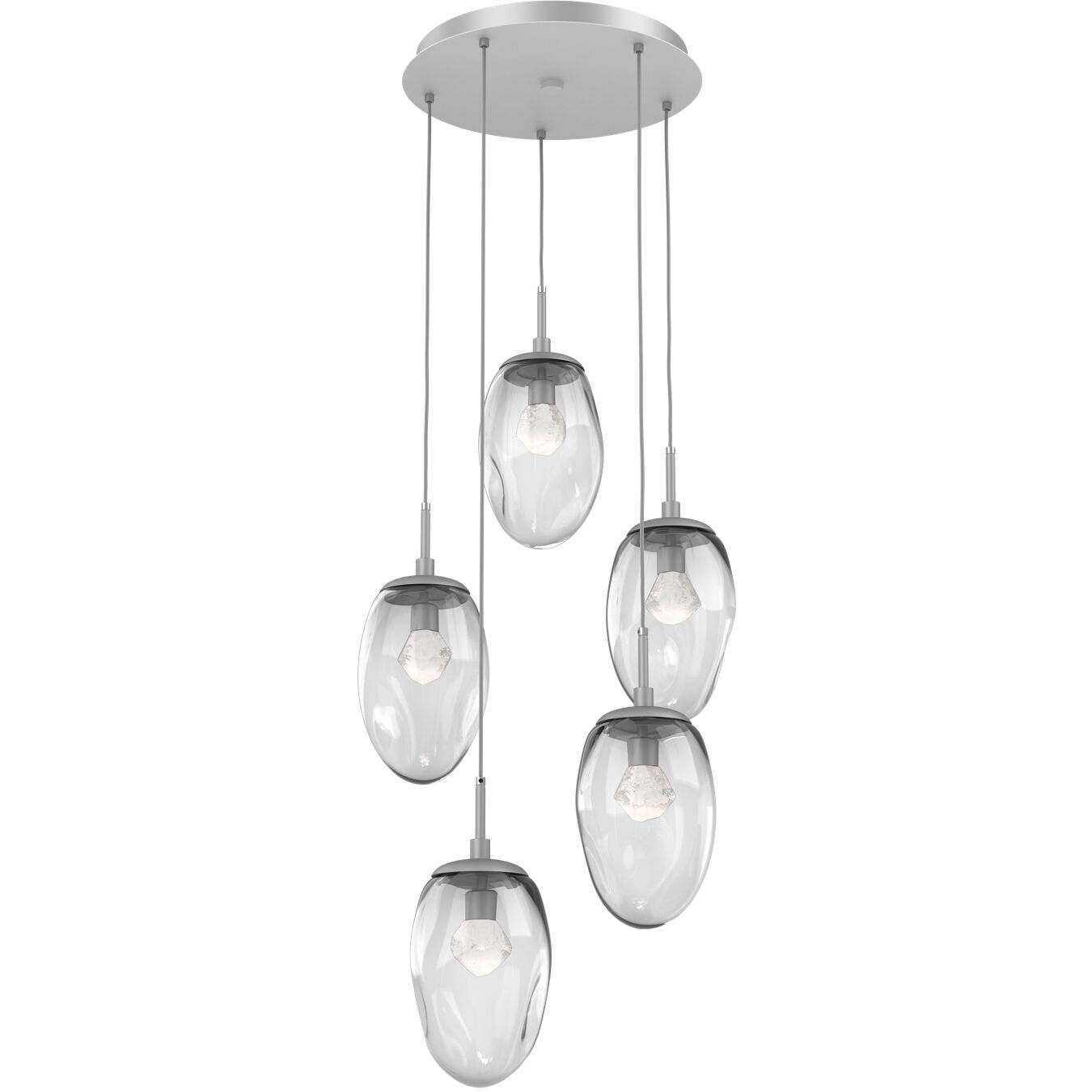 Meteo LED LED Classic Silver Chandelier Ceiling Light, Round Multi-Pendant