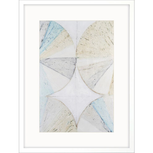 Pie Charts Blue and Beige and Turquoise and White Framed Art