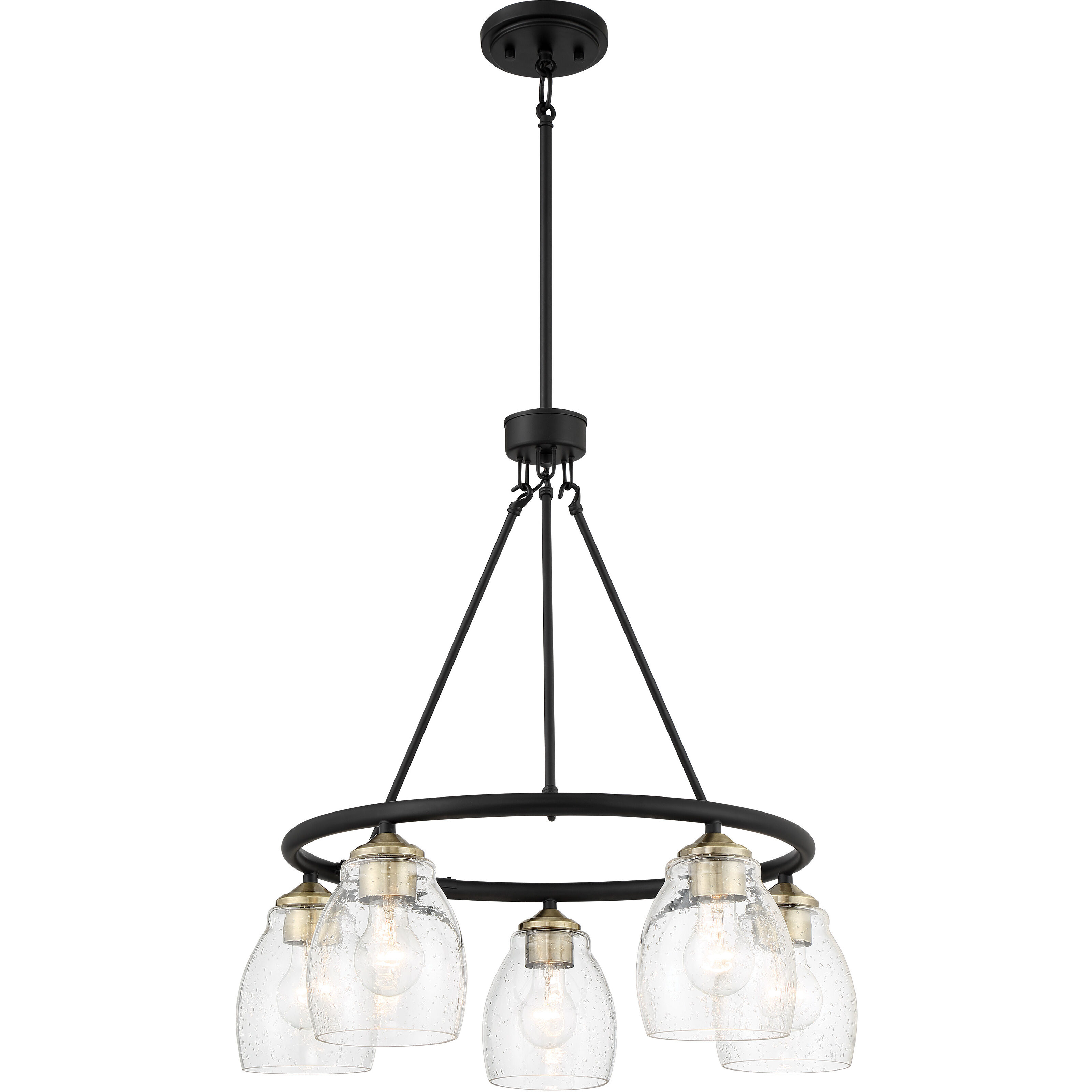 Winsley 5 Light 24 inch Coal And Stained Brass Chandelier Ceiling Light in Coal/Stained Brass