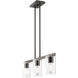Clarion 3 Light 30 inch Black Chrome Linear Chandelier Ceiling Light