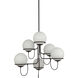 Alora Mood Alba 6 Light 32 inch Matte Black/Opal Glass Chandelier Ceiling Light
