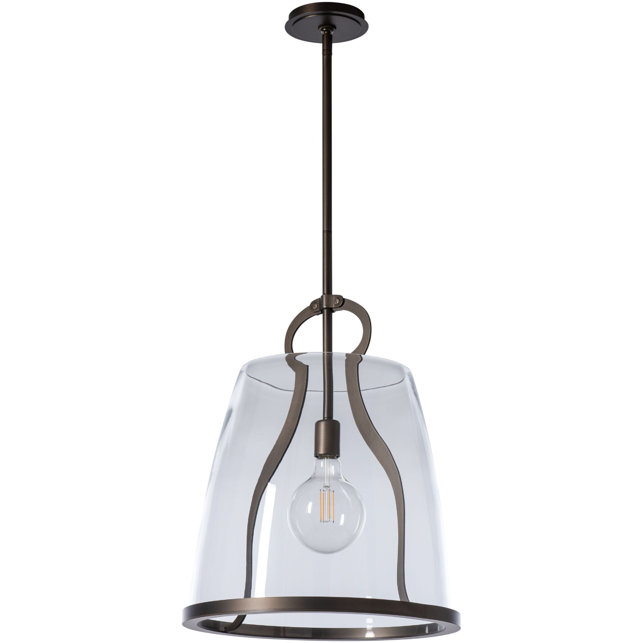 Caliper 1 Light 16.3 inch Dark Smoke Pendant Ceiling Light in Clear, Large