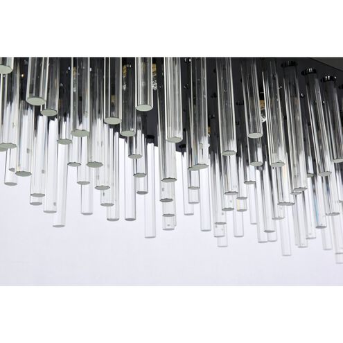 Dallas 28 Light 48 inch Black Linear Chandelier Ceiling Light