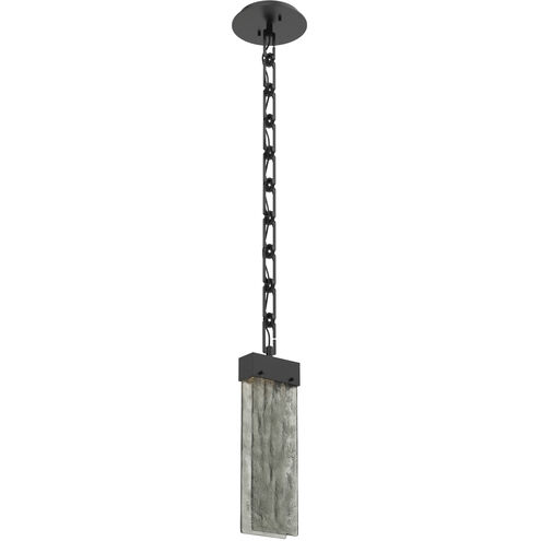 Parallel LED 6 inch Matte Black Pendant Ceiling Light in 3000K LED, Smoke Granite, Rectangular Chain