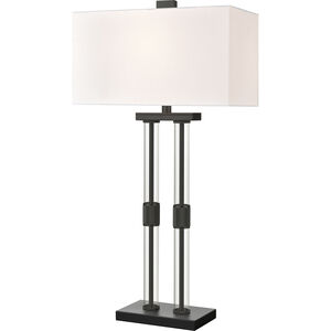 Roseden Court 34 inch 150.00 watt Clear with Matte Black Table Lamp Portable Light