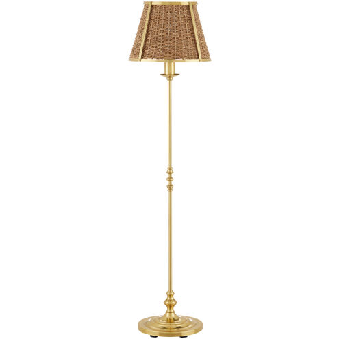 Deauville 55 inch 75 watt Polished Brass/Natural Floor Lamp Portable Light, Suzanne Duin Collection