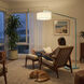 Stretch 87 inch 9 watt Turquoise Arc Floor Lamp Portable Light in White Linen
