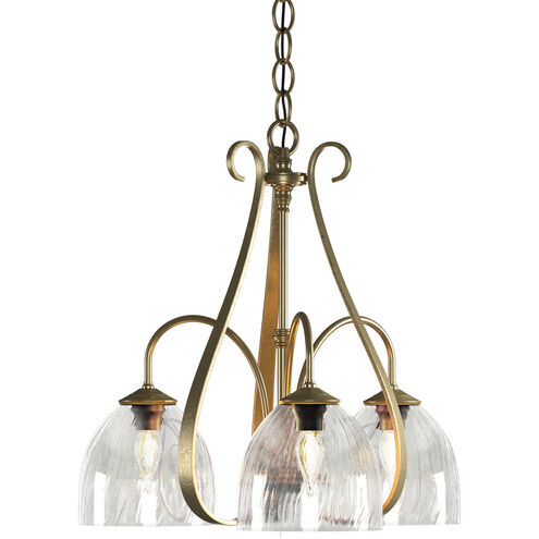 Sweeping Taper 3 Light 18.4 inch Modern Brass Chandelier Ceiling Light in Water