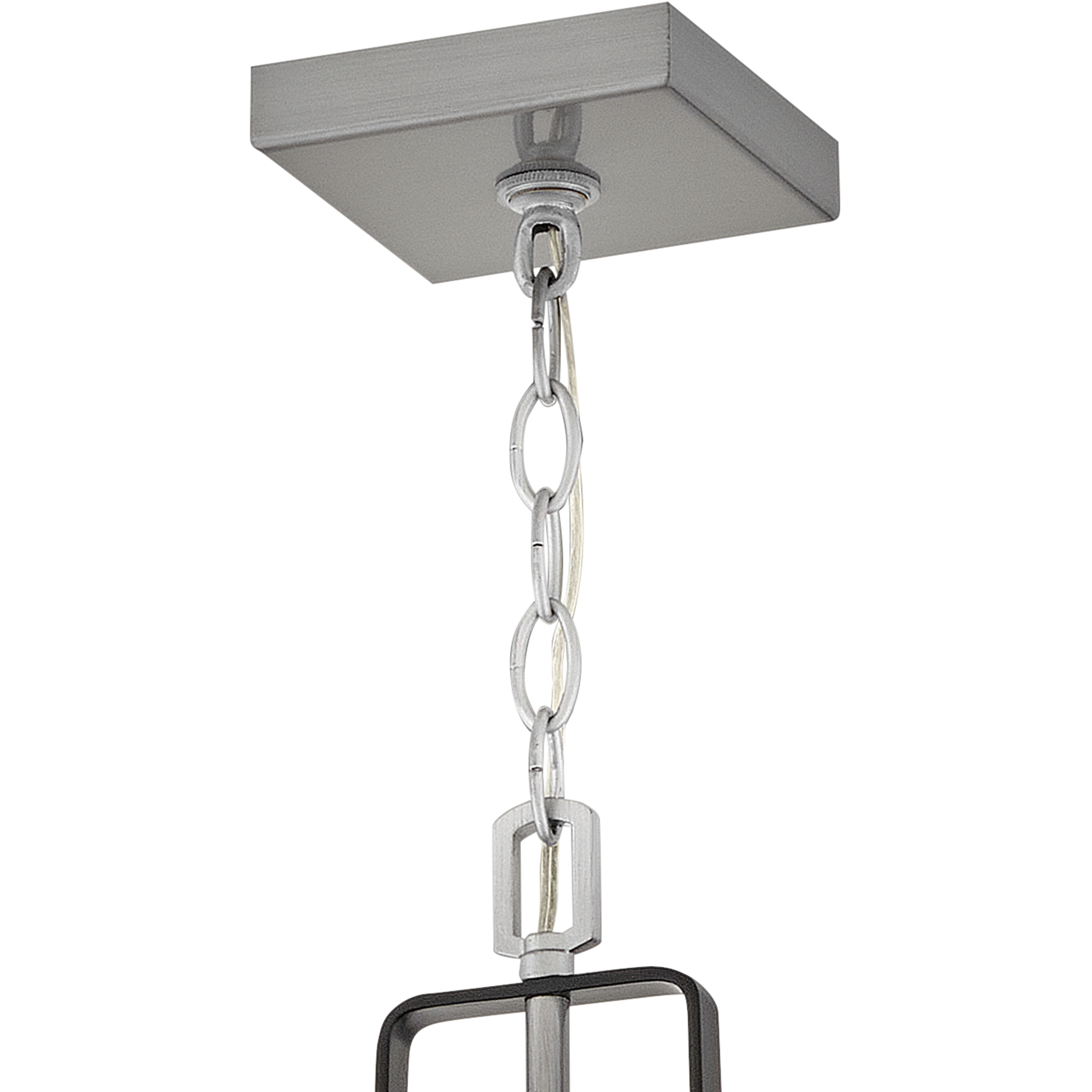 Hugh 1 Light 8.5 inch Antique Brushed Aluminum with Black Outdoor Hanging