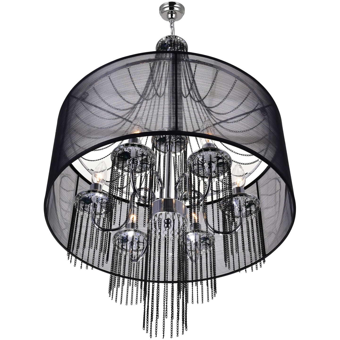 Amelia 6 Light 20 inch Chrome Drum Shade Chandelier Ceiling Light