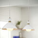 Simon LED 13 inch Matte White with Heritage Brass accents Pendant Ceiling Light, Semi-Flush Mount
