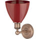 Plymouth Dome 1 Light 7.5 inch Antique Copper and Red Sconce Wall Light in Cone