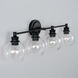 Mid Century 4 Light 32 inch Matte Black Vanity Light Wall Light