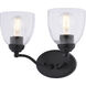 Bellwood 2 Light 13.5 inch Matte Black Bathroom Light Wall Light