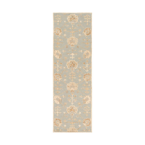 Caesar 96 X 30 inch Green and Neutral Runner, Wool