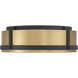 Lynca LED 13.75 inch Legacy Brass and Dark Matte Black Flush Mount Ceiling Light
