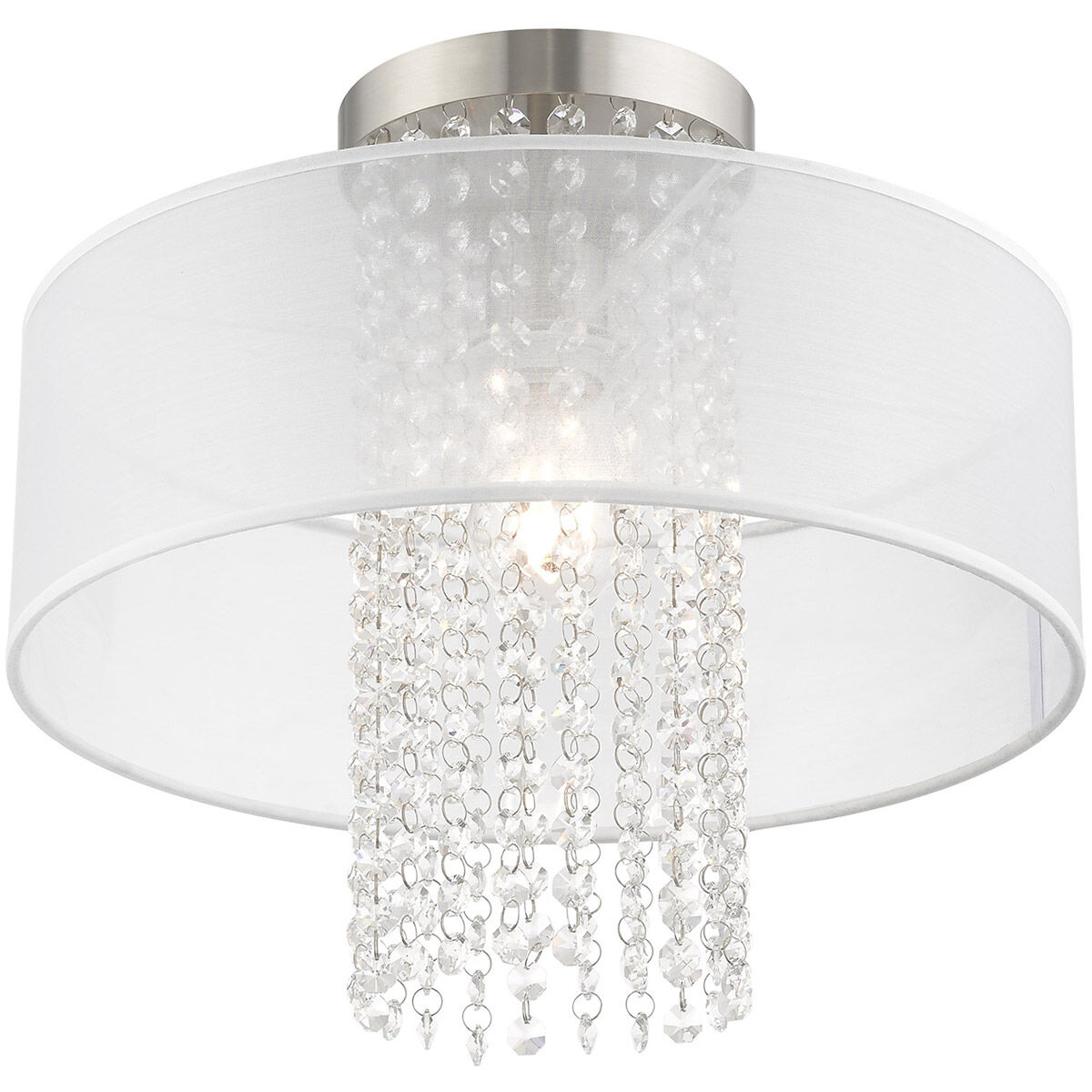 Bella Vista 1 Light 15 inch Brushed Nickel Semi-Flush Mount Ceiling Light