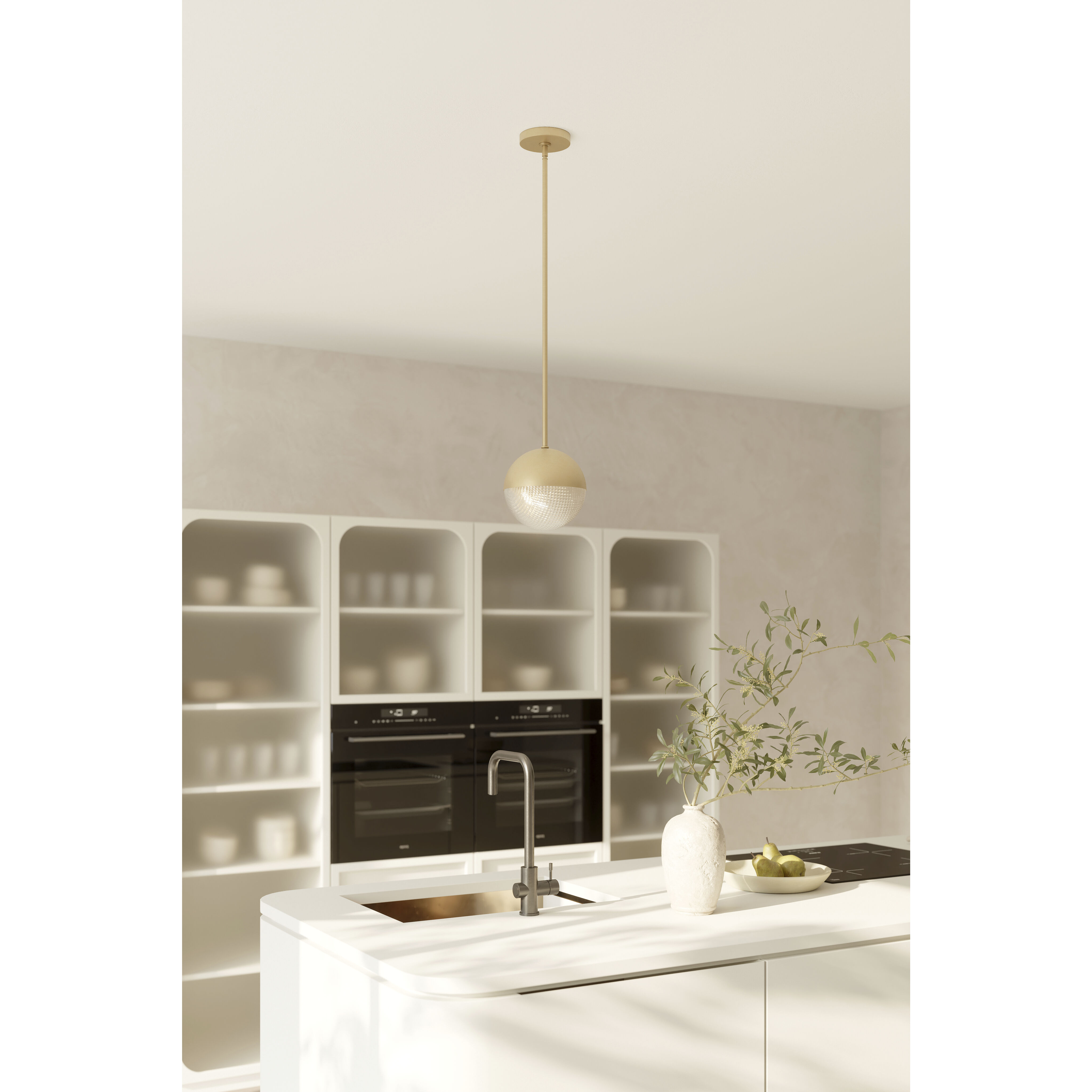Luniva 1 Light 8 inch Legacy Brass Mini Pendant Ceiling Light