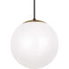 Leo - Hanging Globe 1 Light 12 inch Satin Brass Pendant Ceiling Light