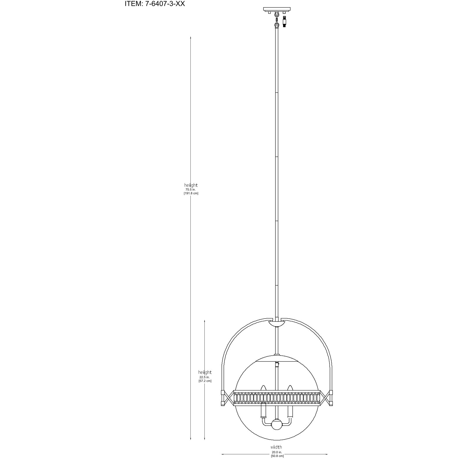 Thornhill 3 Light 20 inch Warm Brass Pendant Ceiling Light