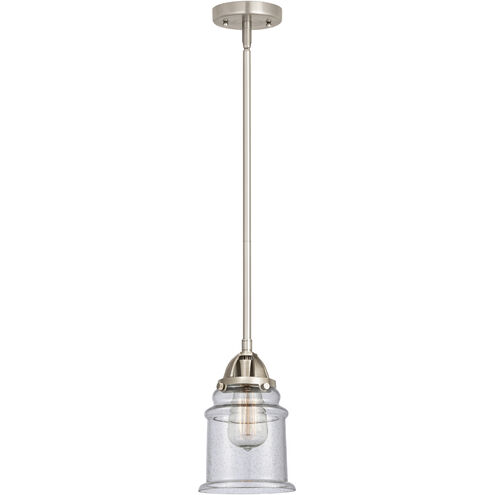 Nouveau 2 Canton 1 Light 6 inch Brushed Satin Nickel Mini Pendant Ceiling Light in Incandescent, Seedy