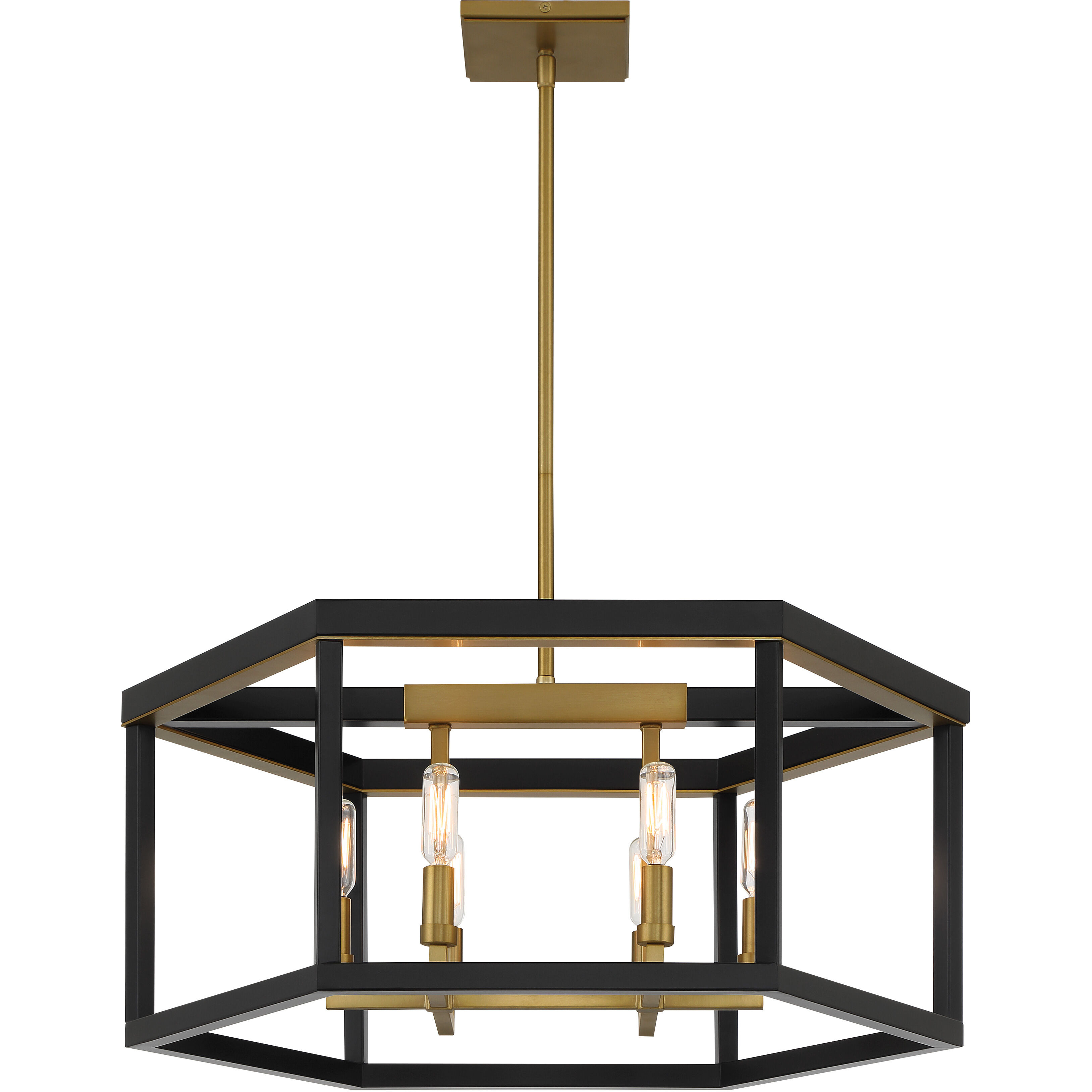 Union Estates 6 Light 24 inch Coal And Soft Brass Island Light Ceiling Light