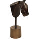 Rustic Pawn Ii Cobalt Blue with Antique Brass Statue