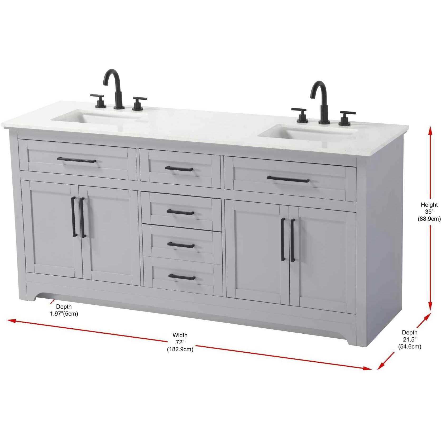 Remington 72 X 35 inch Grey Bathroom Vanity Cabinet