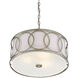 Shabby Chic 3 Light 17.5 inch Argentum Pendant Ceiling Light