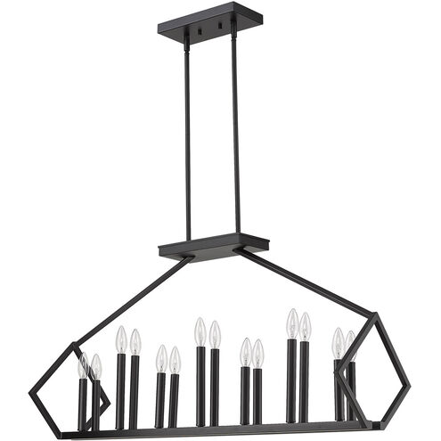 Luca 14 Light 40 inch Matte Black Island Pendant Ceiling Light