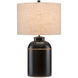 London 27.5 inch 150 watt Black and Gold Table Lamp Portable Light
