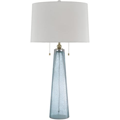 Looke 34 inch 75 watt Blue/Brass Table Lamp Portable Light