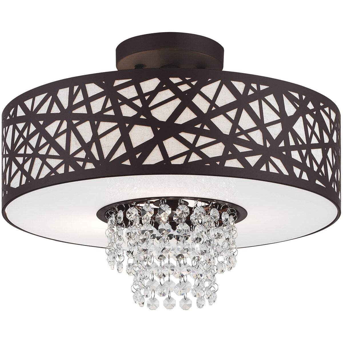Allendale 3 Light 15 inch Bronze Semi-Flush Mount Ceiling Light
