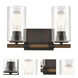 Westlake LED 13 inch Matte Black Bath Vanity Light Wall Light in Seedy Glass