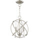 Aria 3 Light 12 inch Brushed Nickel Convertible Mini Chandelier/Ceiling Mount Ceiling Light