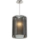 Textured Glass LED 12.4 inch Flat Bronze Pendant Ceiling Light in 3000K LED, Smoke Granite, Oversized