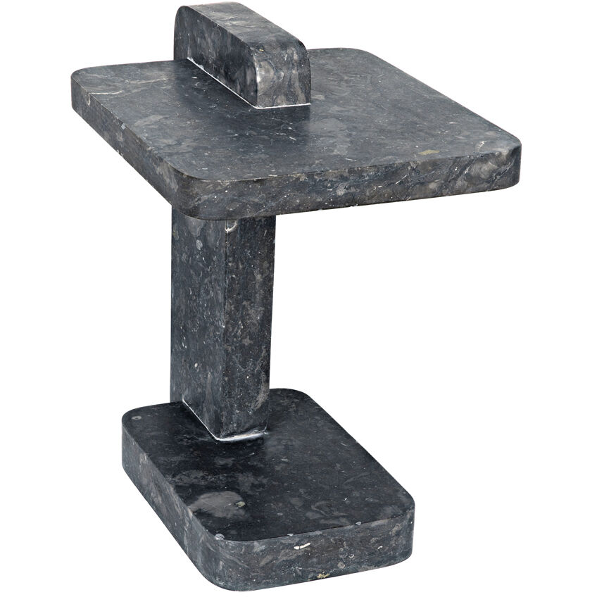 North 22.5 X 20 inch Black Marble Side Table