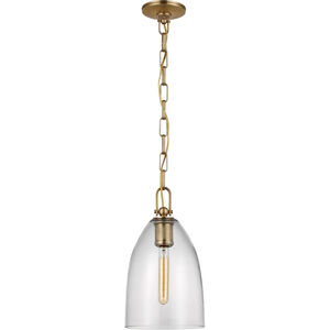 Chapman & Myers Andros LED 8.5 inch Antique-Burnished Brass Pendant Ceiling Light in Clear Glass, Medium