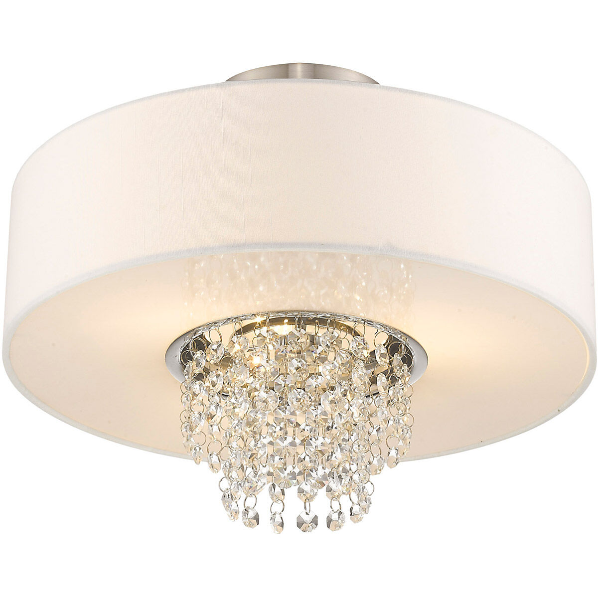 Carlisle 3 Light 15 inch Brushed Nickel Semi-Flush Mount Ceiling Light