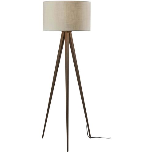 Director 60 inch 150.00 watt Metal with Rosewood Veneer Floor Lamp Portable Light in Walnut