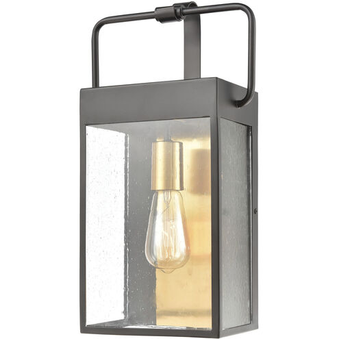 Knowlton 1 Light 17 inch Matte Black with Brushed Brass Outdoor Wall Sconce