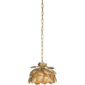 Pleione Petal 1 Light 11.5 inch Gold Pendant Ceiling Light, Small