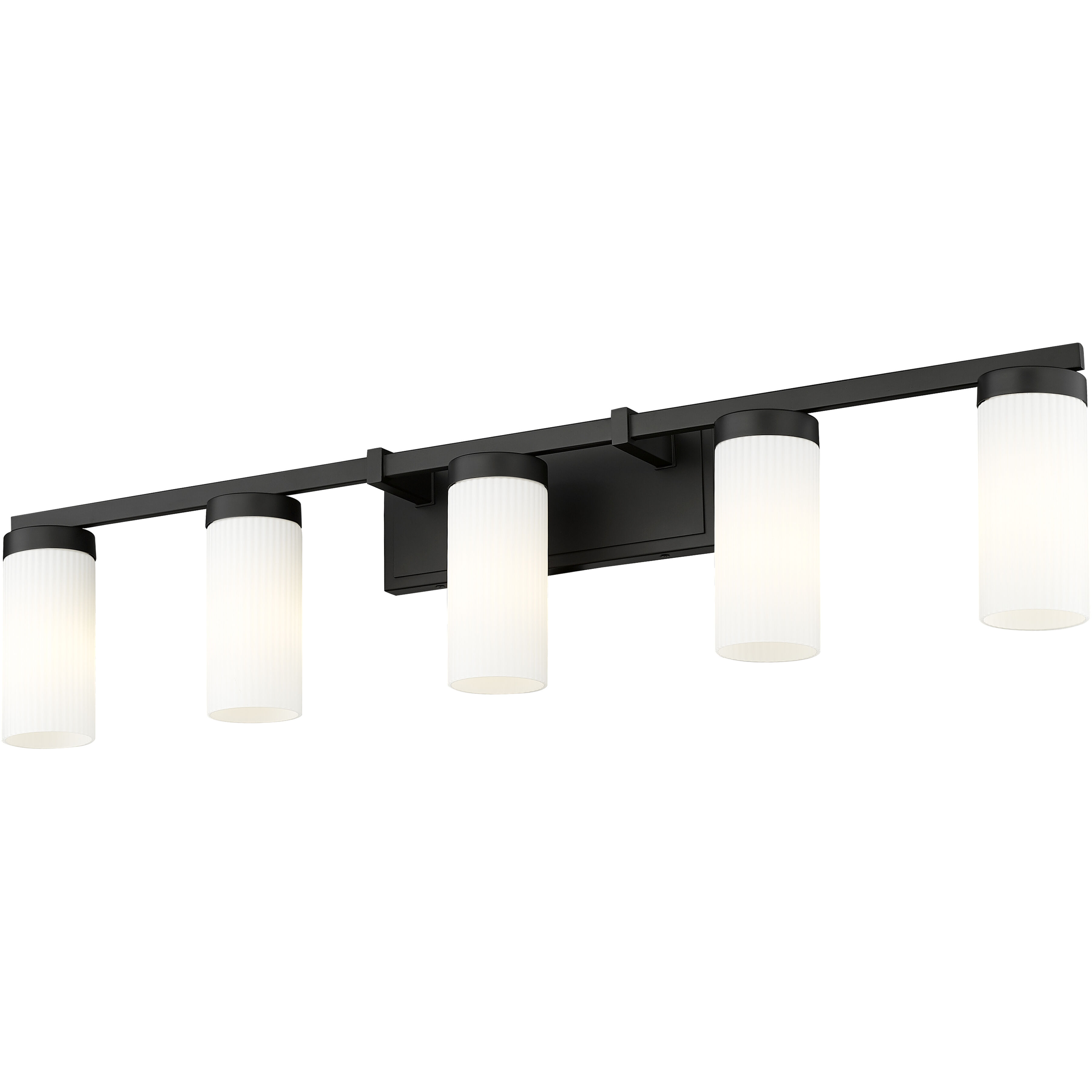 Danica 5 Light 38.75 inch Matte Black Bath Vanity Light Wall Light