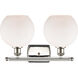 Ballston Athens LED 16 inch Polished Nickel Bath Vanity Light Wall Light in Matte White Glass, Ballston